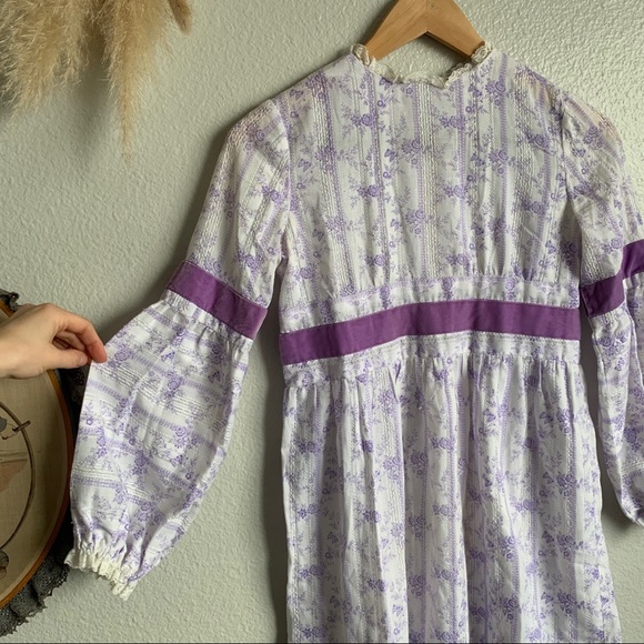 Vintage 60s Kids Floral Boho Dress - Picture 4 of 13